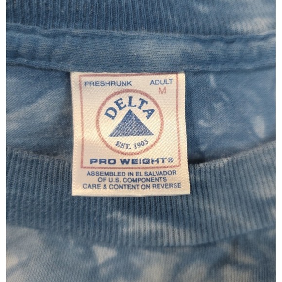 Y2k Tie Dye White Tiger T Shirt Men's Medium 90s Delta Pro Weight Nature Grunge - Picture 3 of 6